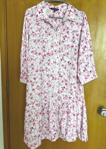 Floral Print Button-Up Midi Dress