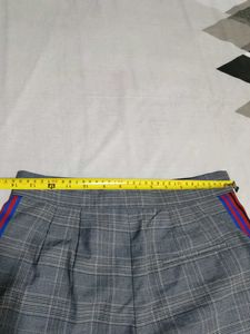 Gray Plaid Shorts set with Side Stripes