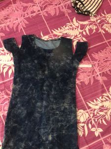 Trendy Cold Shoulder Acid Wash Dress