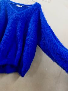 Fluffy V-Neck Sweater