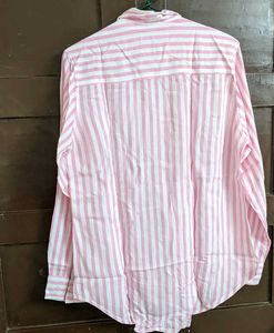 Zara Pink &amp; White Striped Shirt