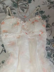 Fairycore Floral Mesh Mini Dress