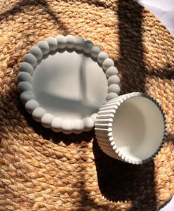bubble trinket tray with ribbed jar
