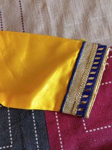 4-6 years kids Yellow Kurta with Blue patiya