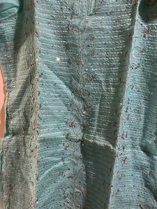 Teal Kurta 4 piece set with Sequins