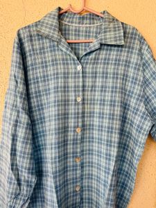 Blue Plaid Button-Down Shirt