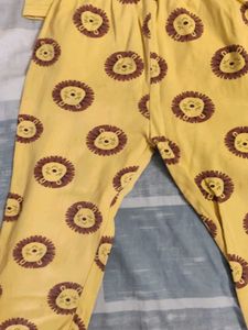 Cute Lion Print Pajama Set