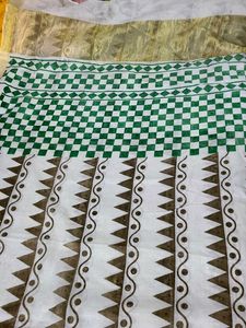 Classy And Beautiful White Printed Cotton Saree