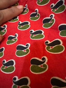 Red Printed Kurta