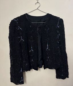 Sparkling Black Sequin Jacket