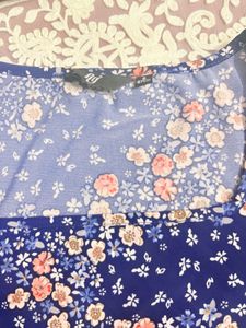 Chic Navy Floral Square Neck Top