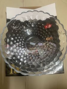 Elegant Glass Fruit Platter Bowl