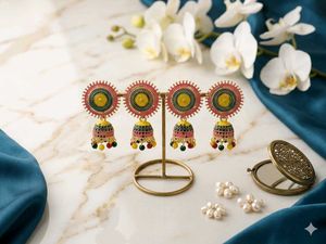 2 pair combo Boho Jhumka Earrings