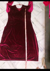Maroon Velvet Kurta Set