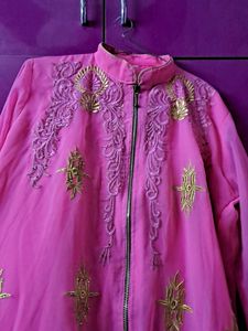 Elegant Pink Embroidered long Kurta