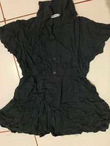 Stylish Black Casual Shirt Dress