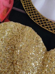 pink gold Sequin gown