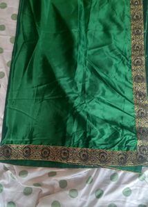 Emerald Green Embellished Silk Saree