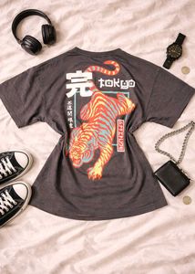 Grey Tiger Graphic T-Shirt