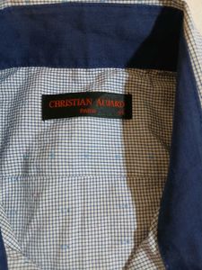 Men's Light Blue Patterned Button-Down Shirt