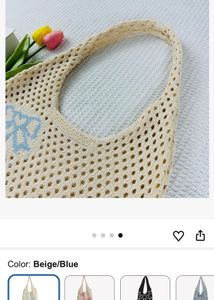 Crochet Bag Bow Purse for Women Coquette Aesthetic