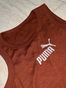 Puma Brown Sleeveless T-Shirt
