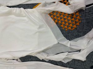 Chic White Mesh Overlay Ruched Top