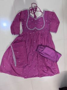 Beautiful Purple Embroidered Kurta Set