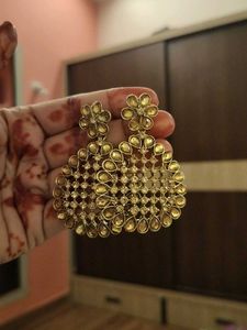 Elegant Gold-Toned Dangle Earrings