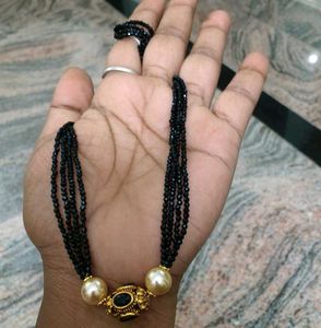 Elegant Black Beaded Necklace