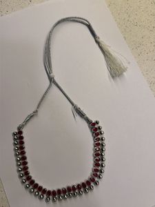Elegant Red Stone Silver Necklace