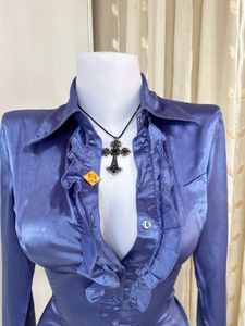 Elegant Ruffled Satin Blouse