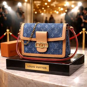 LOUIS VUITTON DENIUM DAUPHINE MM SATCHEL BAG