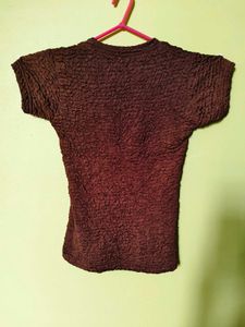 Brown Short Sleeve Top