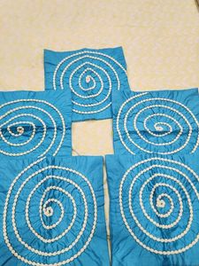 Set of 5 Blue Spiral Cushion Covers