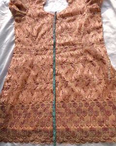 Elegant Peach Embroidered Kurta Set