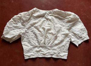 Elegant Textured Cropped Blouse