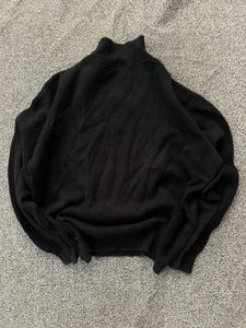 Black Pullover Half-Zip Sweater