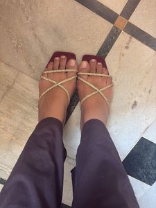 Elegant Jeweled Flat Sandals