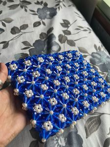 Beaded Blue Clutch Pouches Handbags Sling Bags