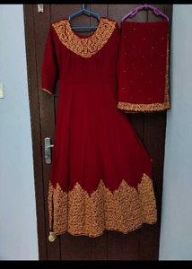 Heavy Party Wear Gown With Shall