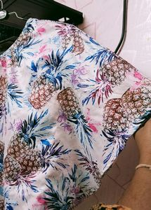 Pineapple Print One Shoulder Top
