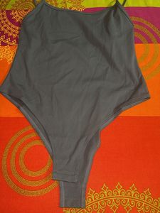 Solid Grey One Piece Swimsuit
