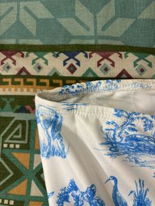 Blue Toile Print Tube Dress