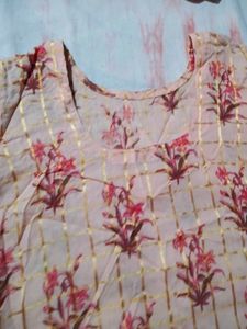 Light Pink Floral Print Kurta with salwar