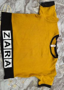Zara Mustard Yellow T-Shirt