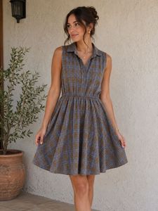 Cute Check Pattern Mini Dress