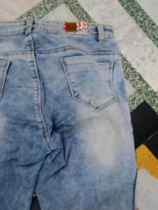 Light Wash Jeans with Side Stripe