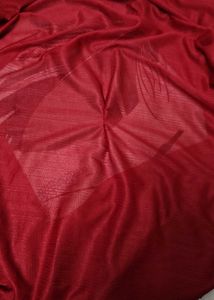 Vibrant Red Dupatta with Gold Trim