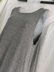 Gray Sleeveless Swing Dress